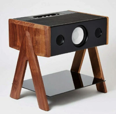 La Boite concept（ラ・ボワットコンセプト）木製xブラックのサイドテーブル（スピーカー付き）