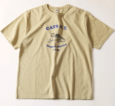 BARNS OUTFITTERS（バーンズアウトフィッターズ）ベージュのプリント半袖Tシャツ