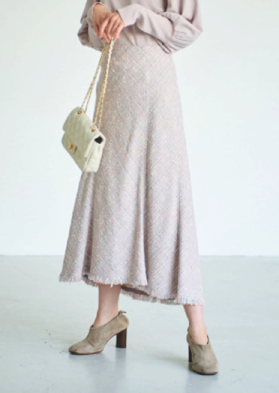La boutique BonBon（ラブティックボンボン）ピンク系のツイードマーメイドスカート