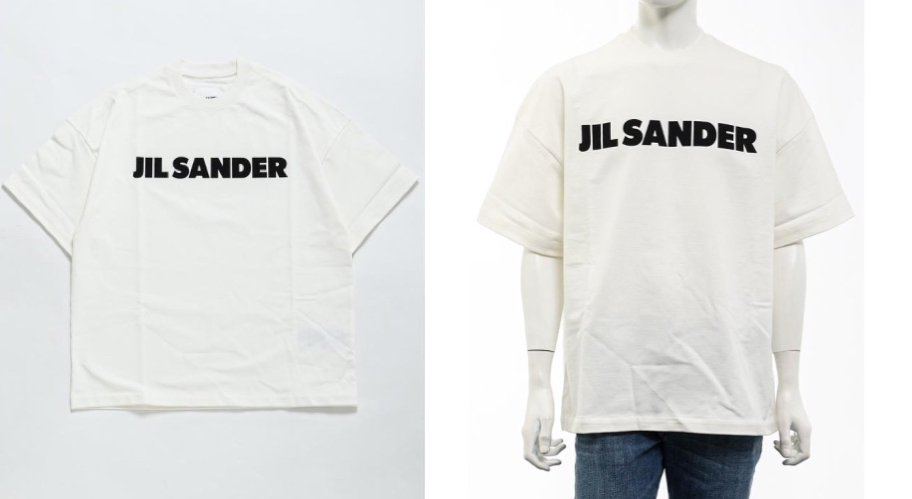JIL SANDERジルサンダーのホワイトロゴ半袖Tシャツ