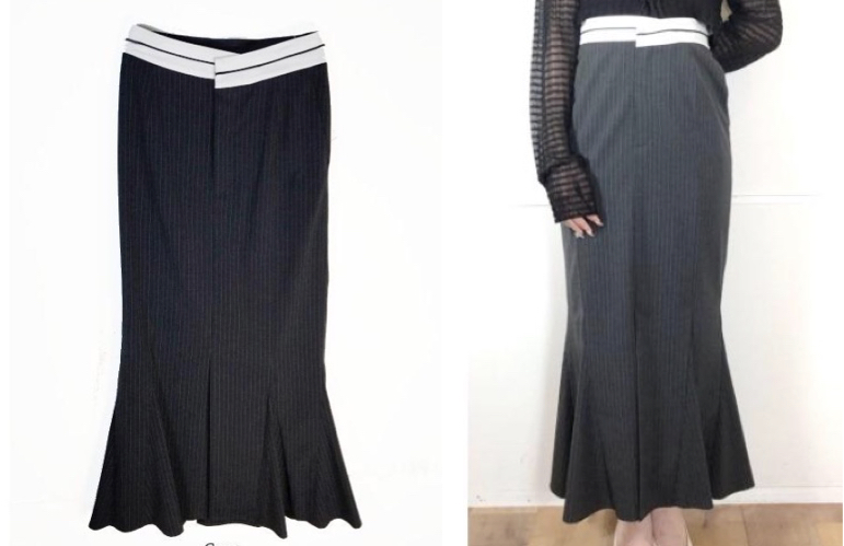  COCO DEAL ブラックのマーメイドデザインスカート