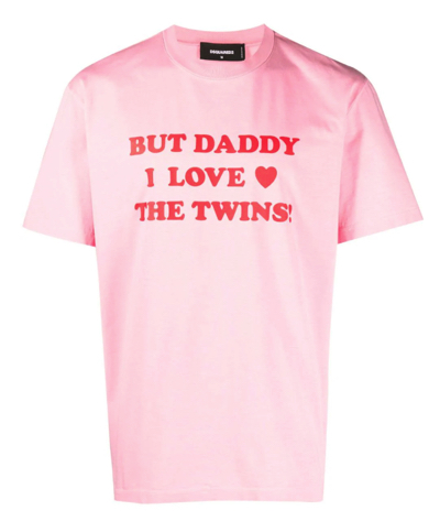 Dsquared2（ディースクエアード）ピンクのロゴ半袖Tシャツ