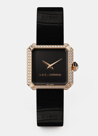 Dolce & Gabbana（ドルチェ＆ガッバーナ）ブラックxピンクゴールドxダイヤの腕時計