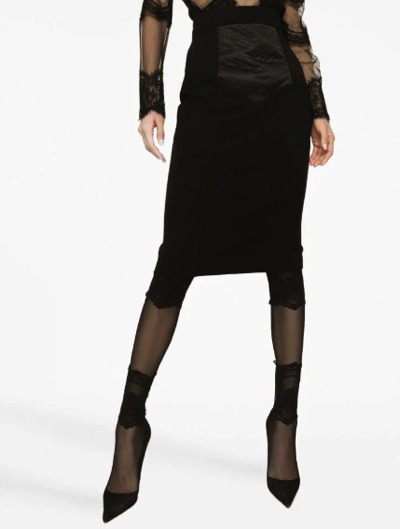 Dolce & Gabbana（ドルチェ&ガッバーナ）ブラックのハイウエスト スカート