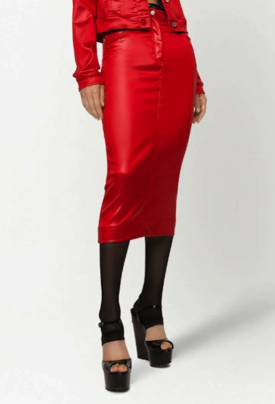 Dolce&Gabbana（ドルチェ＆ガッバーナ）レッドのタイトスカート