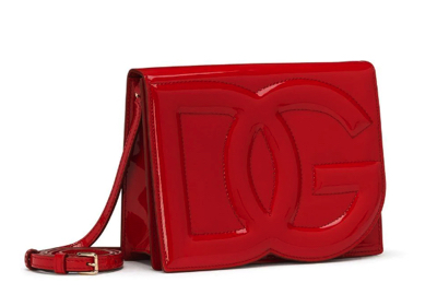 Dolce&Gabbana（ドルチェ＆ガッバーナ）レッドのロゴショルダーバッグ