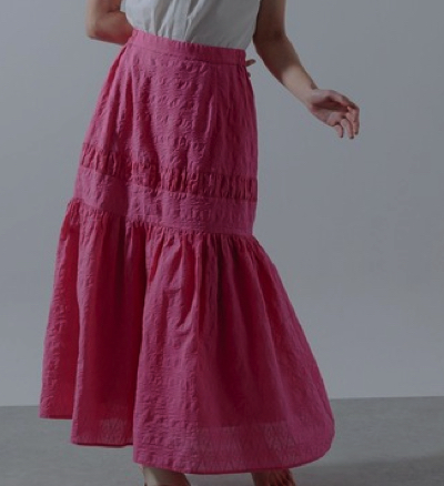 Limue（リミュ）ピンクのギャザーロングスカート