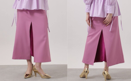 Limue（リミュ）ピンクのスリットプリーツスカート