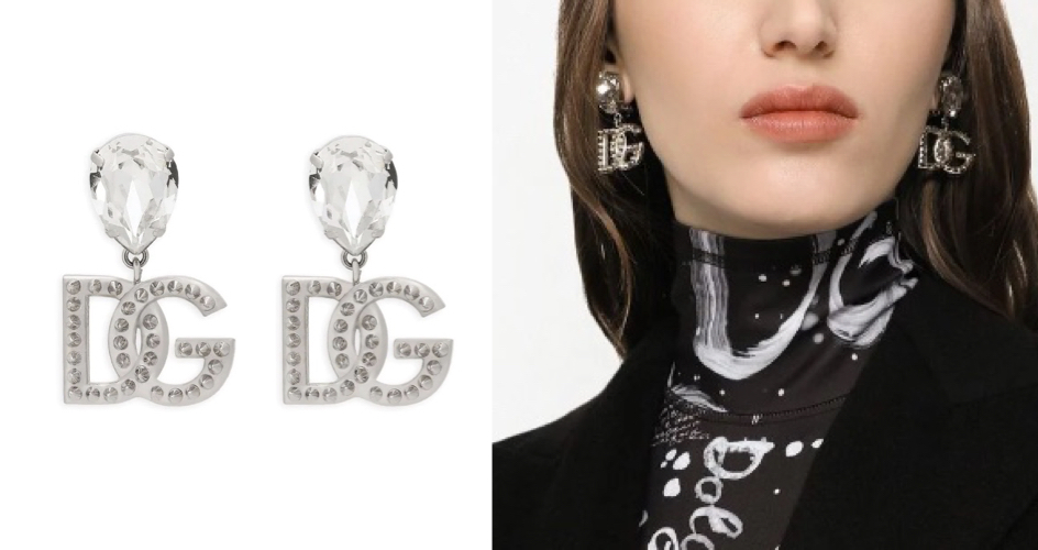 Dolce & Gabbana（ドルチェ&ガッバーナ）ストーンとゴールドロゴのイヤリング