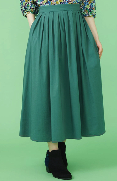 Jocomomola（ホコモモラ）グリーンのフレアスカート