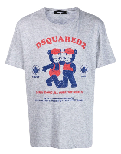 Dsquared2（ディースクエアード）グレーのくまプリント半袖Tシャツ
