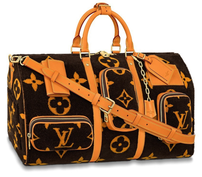 Louis Vuitton（ルイヴィトン）ダークブラウンxオレンジのボストンバッグ