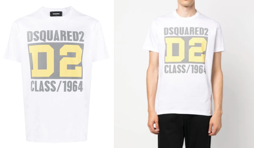 Dsquared2ホワイトの半袖ロゴTシャツ