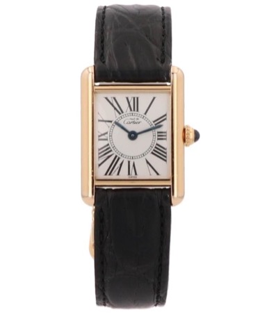 Cartierブラックベルトの腕時計