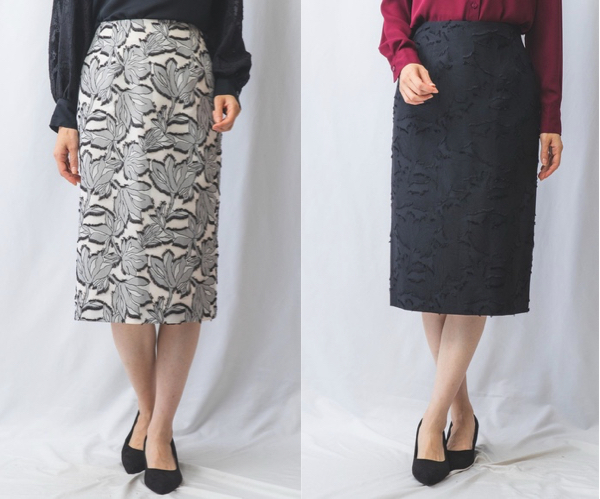 NARACAMICIE（ナラカミーチェ）ブラックのフワラー刺繍スカート