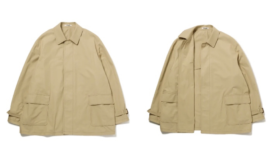 ADAM ET ROPÉ HOMME【AURALEE】FINX HARD TWIST GABARDINE BLOUSONライトベージュのショート丈コート