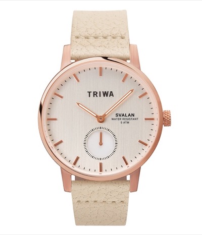 TRIWA×FOODTEXTILE　SVALAN LATTEホワイトベルトの腕時計
