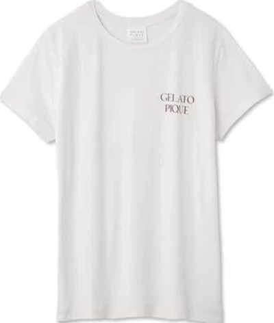 gelato pique（ジェラートピケ）ホワイトの半袖ロゴTシャツ