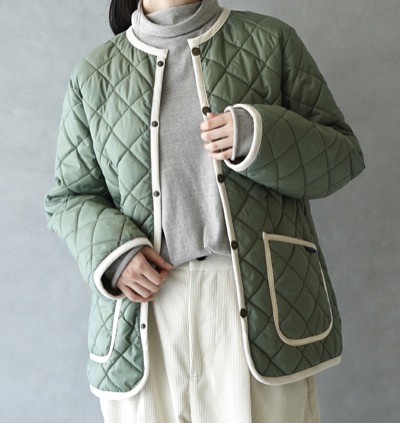 LAVENHAM（ラベンハム）グリーンのキルティングジャケット
