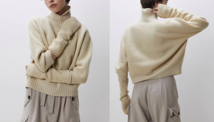 unfilsuperfine lambs wool ribbed-knit high neck sweater