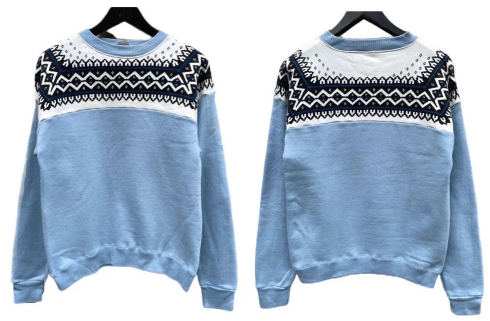 アメリカンドリーム オリジナル雪柄スウェットブルーのスウェット