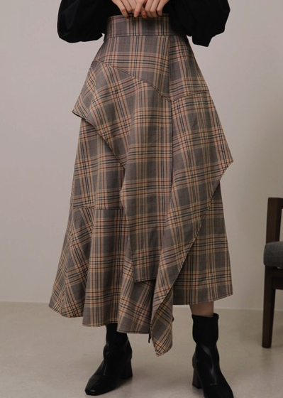 LADYMADE（レディメイド）ベージュのアシメチェック柄スカート