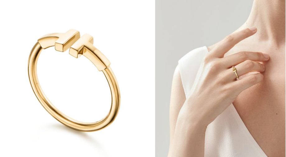 Tiffany & Co.（ティファニー）ゴールドのTデザインの指輪