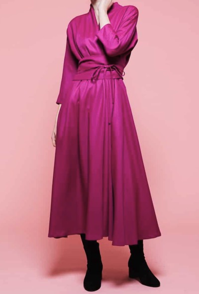 Sybilla（シビラ）ピンクのウエストマークワンピース / ドレス