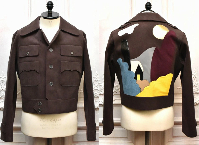 renoma（レノマ）ブラウンのバックプリントジャケット