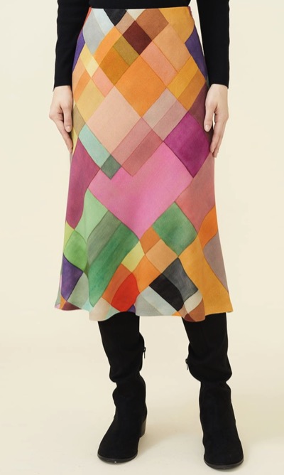 Sybilla（シビラ）カラフルなマルチカラーブロックマーメイドスカート