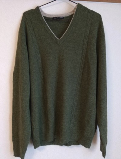 FIDATO UOMO（フィダート ウォモ）グリーンのVネックセーター