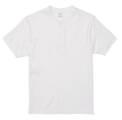 United Athle（ユナイテッドアスレ）ホワイトのヘンリーネックTシャツ