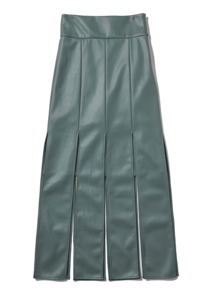 mallowblue（マロウブルー）ミントグリーンのスリットスカート