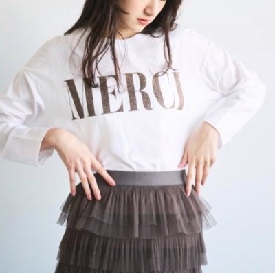 COCO DEAL「MERCI」デザインロングTシャツ
