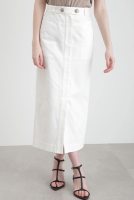PINKY & DIANNE（ピンキーアンドダイアン）ホワイトのロングタイトデニムスカート