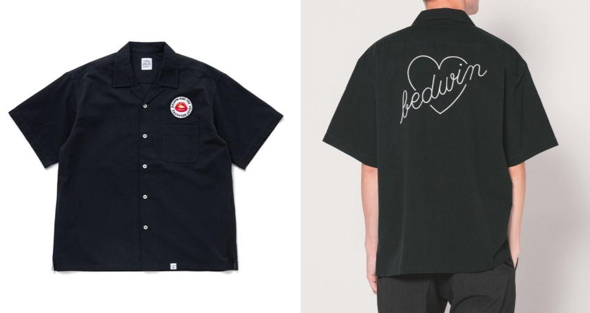 
BEDWIN & THE HEARTBREAKERSブラックの胸ロゴシャツ