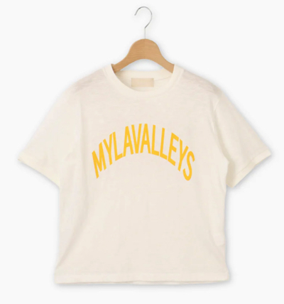 MYLANKA（ミランカ）ホワイトxイエローのロゴTシャツ