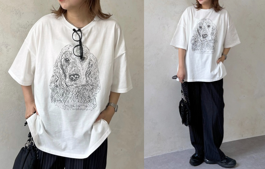 CPCM犬ちゃんプリントのTシャツ