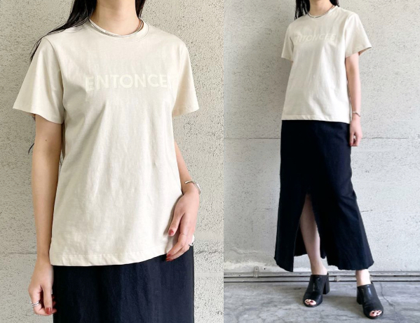 ENTOホワイトのロゴTシャツ