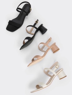 CHARLES & KEITH シリンダー バックストラップサンダル