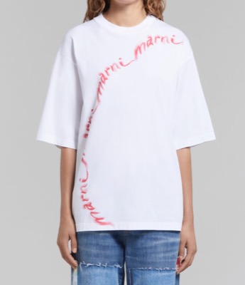 MARNI（マルニ）ホワイトのウェーブロゴTシャツ