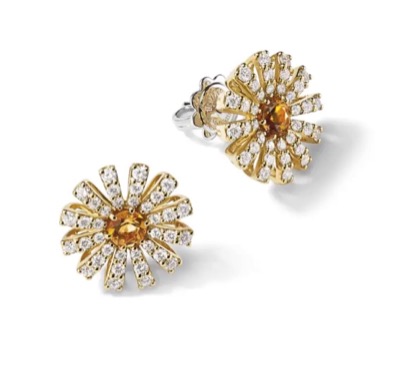 Damiani（ダミアーニ）ゴールドxダイヤの花柄ピアス