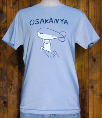 OSAKANYAパープルのイルカ柄Tシャツ