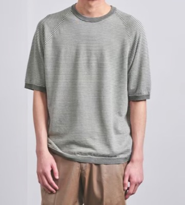 UNITED ARROWS（ユナイテッドアローズ）グレーのボーダー半袖Tシャツ