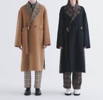 CULLNI（クルニ）x DAKS（ダックス）ベージュのチェック柄コート