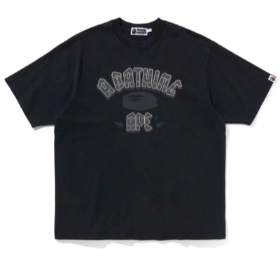 A BATHING APE（アベイシングエイプ）チャコールグレーのロゴTシャツ