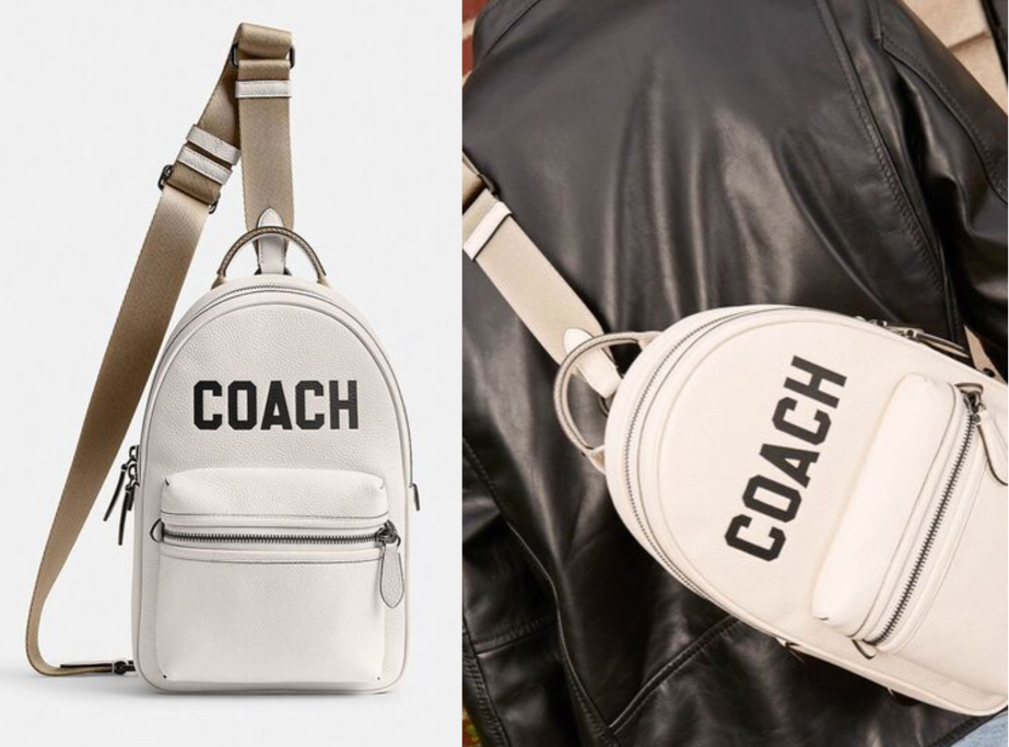 COACH（コーチ）ホワイトのロゴボディバッグ