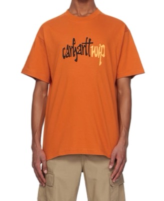 Carhartt WIP（カーハートダブリューアイピー）オレンジのロゴTシャツ