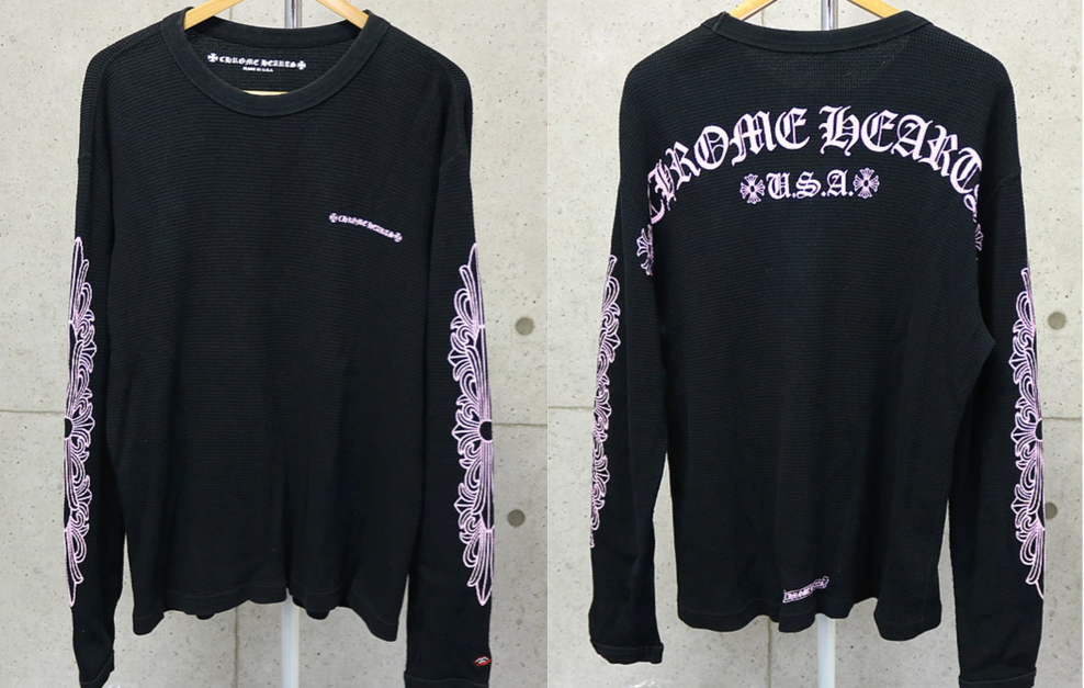 CHROME HEARTS（クロムハーツ）ブラックxムラサキのロゴロンT