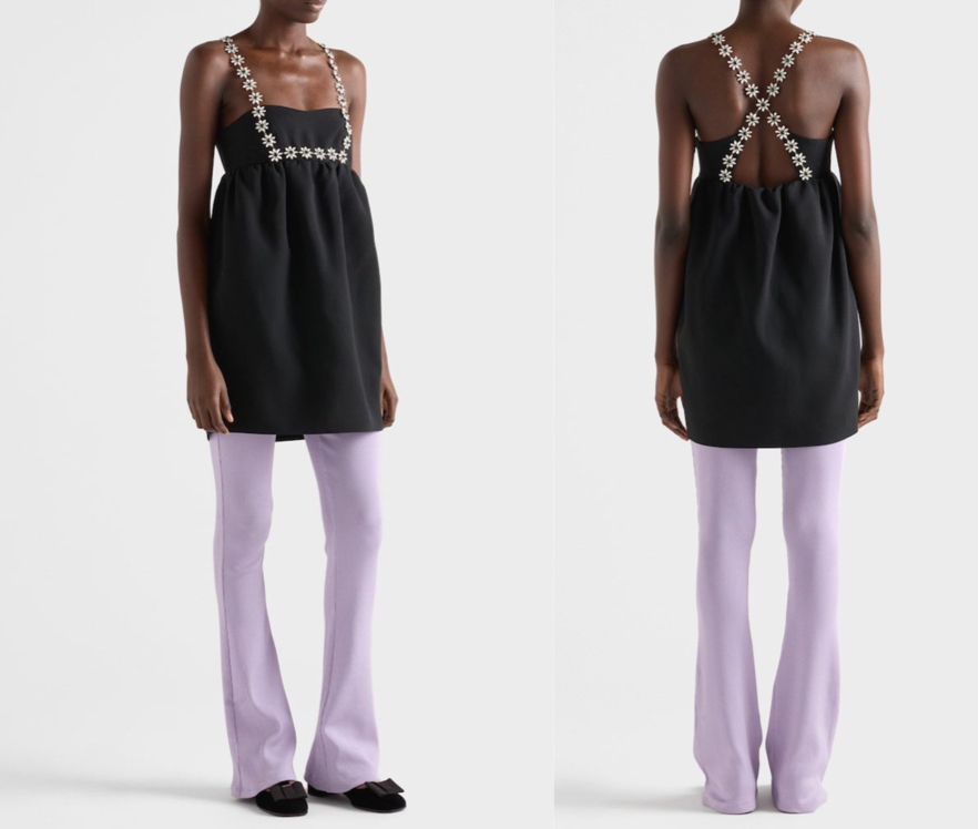 PRADA(プラダ)ブラックのビジュー付きドレス